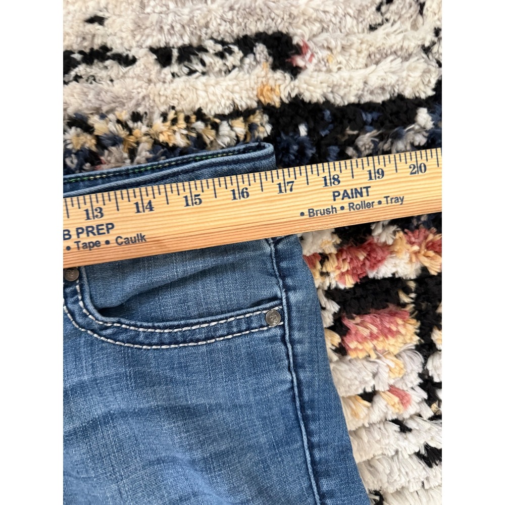 Rock 47 by Wrangler Womens Ultra Low Rise Bootcut Jeans Blue Embroidered 33x31 - Picture 8 of 9